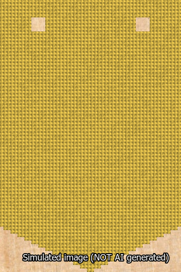 A simulated image of the stitched needlepoint design: Banner 13m Pointed Blank Yellow. Not A.I. generated.