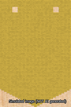 A simulated image of the stitched needlepoint design: Banner 13m Pointed Blank Yellow. Not A.I. generated.