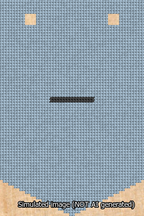 A simulated image of the stitched needlepoint design: Banner 13m Pointed Dash Black on Light Blue. Not A.I. generated.