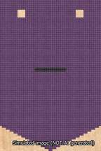 A simulated image of the stitched needlepoint design: Banner 13m Pointed Dash Black on Purple. Not A.I. generated.