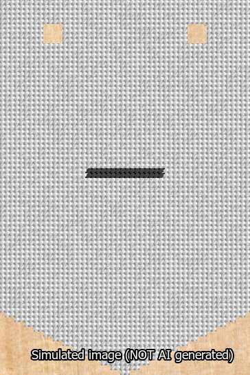 A simulated image of the stitched needlepoint design: Banner 13m Pointed Dash Black on White. Not A.I. generated.