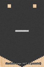 A simulated image of the stitched needlepoint design: Banner 13m Pointed Dash White on Black. Not A.I. generated.