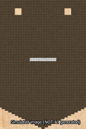 A simulated image of the stitched needlepoint design: Banner 13m Pointed Dash White on Brown. Not A.I. generated.