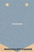 A simulated image of the stitched needlepoint design: Banner 13m Pointed Dash White on Light Blue. Not A.I. generated.