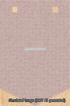 A simulated image of the stitched needlepoint design: Banner 13m Pointed Dash White on Pink. Not A.I. generated.