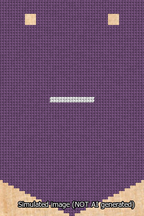 A simulated image of the stitched needlepoint design: Banner 13m Pointed Dash White on Purple. Not A.I. generated.