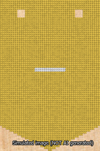 A simulated image of the stitched needlepoint design: Banner 13m Pointed Dash White on Yellow. Not A.I. generated.