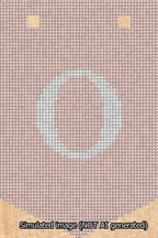 A simulated image of the stitched needlepoint design: Banner 13m Pointed O White on Pink. Not A.I. generated.