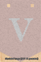 A simulated image of the stitched needlepoint design: Banner 13m Pointed V White on Pink. Not A.I. generated.