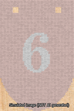 A simulated image of the stitched needlepoint design: Banner 13m Rounded 6 White on Pink. Not A.I. generated.