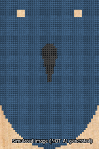 A simulated image of the stitched needlepoint design: Banner 13m Rounded Apostrophe Black on Blue. Not A.I. generated.