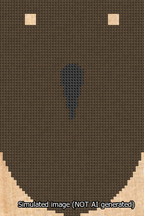 A simulated image of the stitched needlepoint design: Banner 13m Rounded Apostrophe Black on Brown. Not A.I. generated.