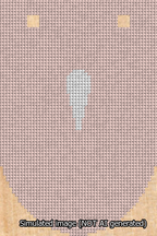 A simulated image of the stitched needlepoint design: Banner 13m Rounded Apostrophe White on Pink. Not A.I. generated.