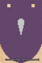 A simulated image of the stitched needlepoint design: Banner 13m Rounded Apostrophe White on Purple. Not A.I. generated.