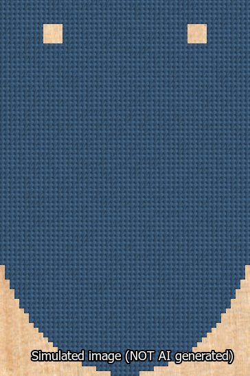 A simulated image of the stitched needlepoint design: Banner 13m Rounded Blank Blue. Not A.I. generated.