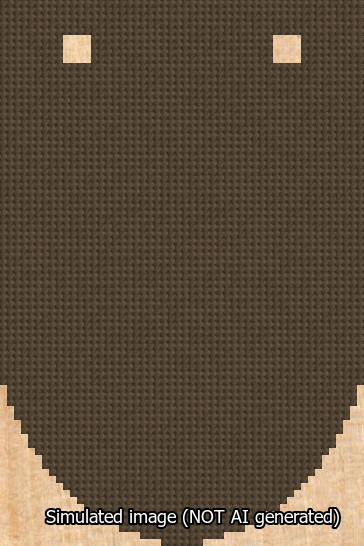 A simulated image of the stitched needlepoint design: Banner 13m Rounded Blank Brown. Not A.I. generated.
