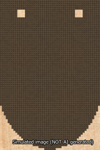 A simulated image of the stitched needlepoint design: Banner 13m Rounded Blank Brown. Not A.I. generated.