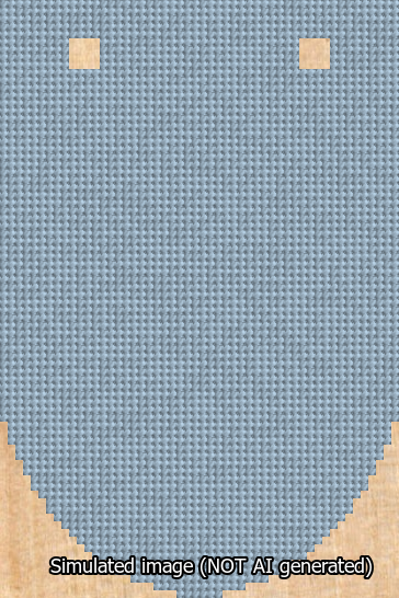 A simulated image of the stitched needlepoint design: Banner 13m Rounded Blank Light Blue. Not A.I. generated.