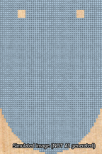 A simulated image of the stitched needlepoint design: Banner 13m Rounded Blank Light Blue. Not A.I. generated.
