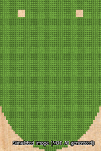 A simulated image of the stitched needlepoint design: Banner 13m Rounded Blank Light Green. Not A.I. generated.