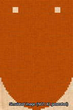 A simulated image of the stitched needlepoint design: Banner 13m Rounded Blank Orange. Not A.I. generated.