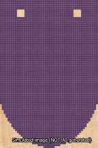 A simulated image of the stitched needlepoint design: Banner 13m Rounded Blank Purple. Not A.I. generated.