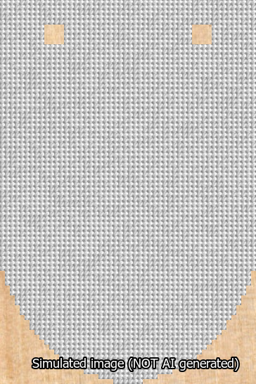 A simulated image of the stitched needlepoint design: Banner 13m Rounded Blank White. Not A.I. generated.