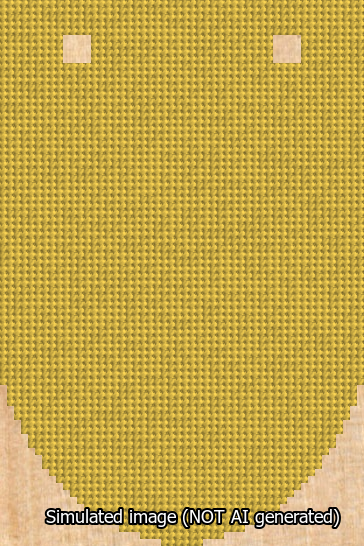 A simulated image of the stitched needlepoint design: Banner 13m Rounded Blank Yellow. Not A.I. generated.
