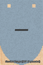 A simulated image of the stitched needlepoint design: Banner 13m Rounded Dash Black on Light Blue. Not A.I. generated.