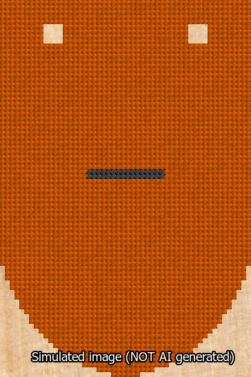A simulated image of the stitched needlepoint design: Banner 13m Rounded Dash Black on Orange. Not A.I. generated.