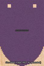 A simulated image of the stitched needlepoint design: Banner 13m Rounded Dash Black on Purple. Not A.I. generated.