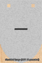 A simulated image of the stitched needlepoint design: Banner 13m Rounded Dash Black on White. Not A.I. generated.