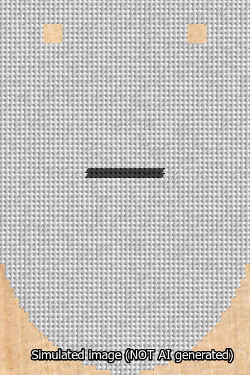 A simulated image of the stitched needlepoint design: Banner 13m Rounded Dash Black on White. Not A.I. generated.