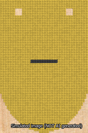 A simulated image of the stitched needlepoint design: Banner 13m Rounded Dash Black on Yellow. Not A.I. generated.