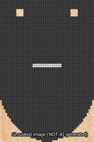 A simulated image of the stitched needlepoint design: Banner 13m Rounded Dash White on Black. Not A.I. generated.