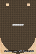 A simulated image of the stitched needlepoint design: Banner 13m Rounded Dash White on Brown. Not A.I. generated.