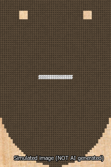 A simulated image of the stitched needlepoint design: Banner 13m Rounded Dash White on Brown. Not A.I. generated.