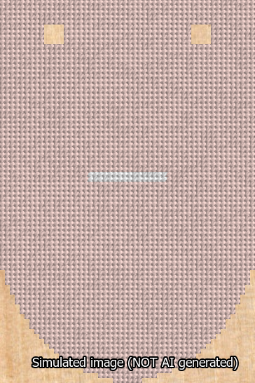A simulated image of the stitched needlepoint design: Banner 13m Rounded Dash White on Pink. Not A.I. generated.