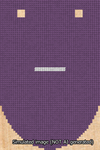 A simulated image of the stitched needlepoint design: Banner 13m Rounded Dash White on Purple. Not A.I. generated.