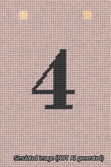 A simulated image of the stitched needlepoint design: Banner 13m Squared 4 Black on Pink. Not A.I. generated.