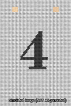 A simulated image of the stitched needlepoint design: Banner 13m Squared 4 Black on White. Not A.I. generated.