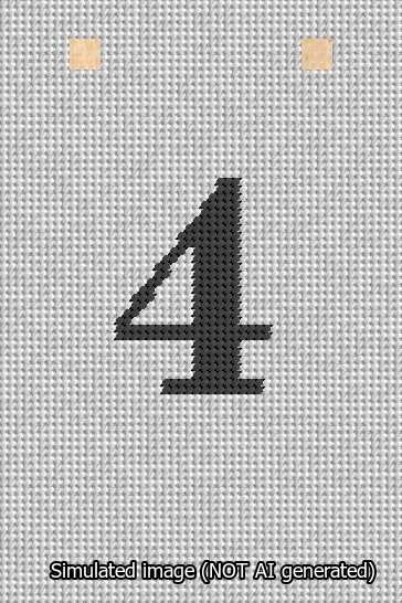 A simulated image of the stitched needlepoint design: Banner 13m Squared 4 Black on White. Not A.I. generated.