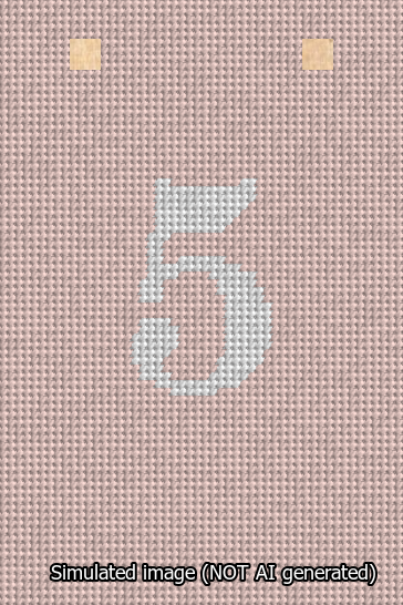 A simulated image of the stitched needlepoint design: Banner 13m Squared 5 White on Pink. Not A.I. generated.