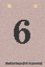 A simulated image of the stitched needlepoint design: Banner 13m Squared 6 Black on Pink. Not A.I. generated.