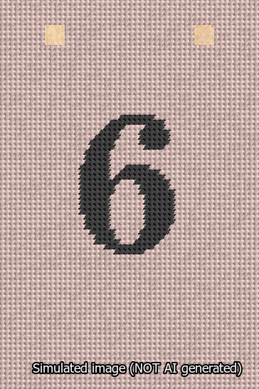A simulated image of the stitched needlepoint design: Banner 13m Squared 6 Black on Pink. Not A.I. generated.