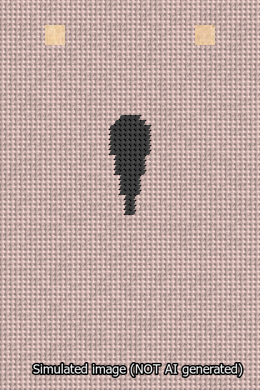 A simulated image of the stitched needlepoint design: Banner 13m Squared Apostrophe Black on Pink. Not A.I. generated.