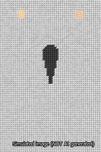 A simulated image of the stitched needlepoint design: Banner 13m Squared Apostrophe Black on White. Not A.I. generated.