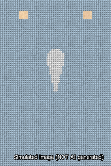 A simulated image of the stitched needlepoint design: Banner 13m Squared Apostrophe White on Light Blue. Not A.I. generated.