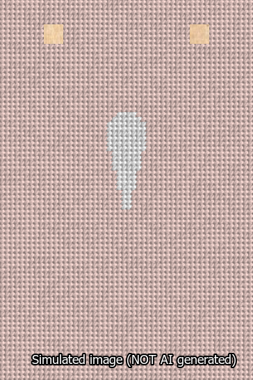 A simulated image of the stitched needlepoint design: Banner 13m Squared Apostrophe White on Pink. Not A.I. generated.