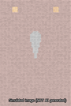 A simulated image of the stitched needlepoint design: Banner 13m Squared Apostrophe White on Pink. Not A.I. generated.